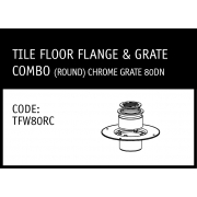 Marley Solvent Joint Tile Floor Flanged & Chrome Grate Combo (Round) 80DN - TFW80RC